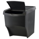 GEEZY 22L Large Three-Piece Set Indoor/Outdoor Trash Recycling Bin with Lid and Open-Top Design